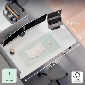 Leitz Ergo Zit/Sta bureau, ft blad 140 x 80 cm, elektrisch, op voet — detail 2
