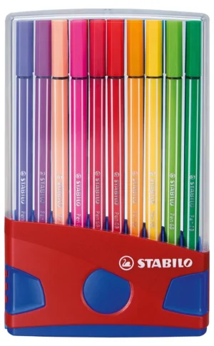 STABILO Pen 68 ColorParade doos met 20 viltstiften in geassorteerde kleuren