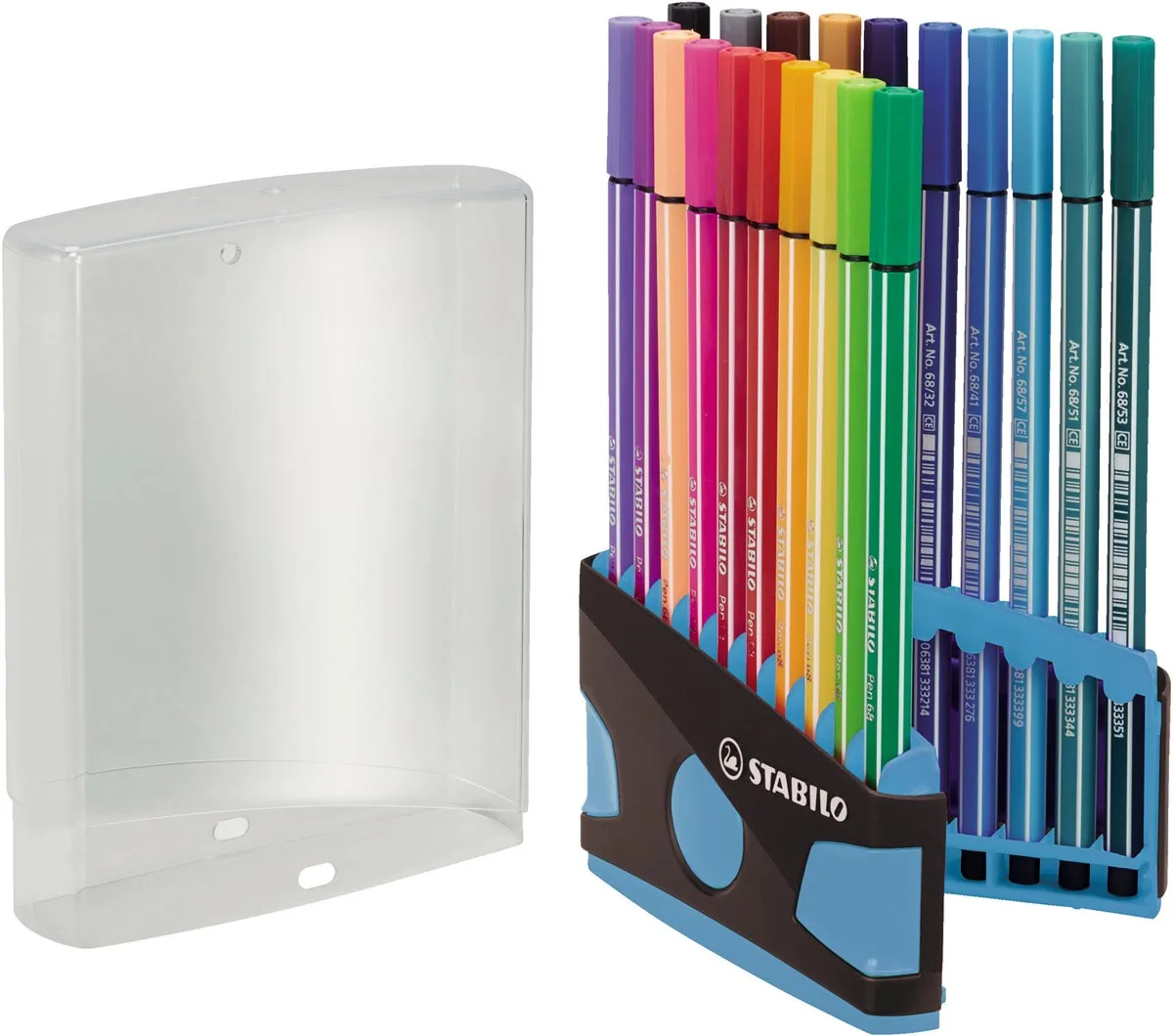 STABILO Pen 68, ColorParade, blauw-grijze doos, 20 stuks in geassorteerde kleuren — detail 2