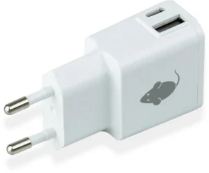 Greenmouse Dual oplader 1 x USB-A en 1 x USB-C, wit — accessoires voor pc, tablets en smartphones