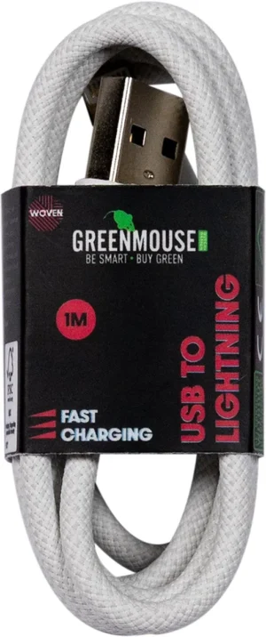 Greenmouse Lightning kabel, USB-A naar 8-pin, 1 m, woven — accessoires voor pc, tablets en smartphones