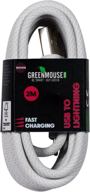 Greenmouse Lightning kabel, USB-A naar 8-pin, 2 m, woven — accessoires voor pc, tablets en smartphones