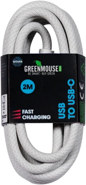 Greenmouse kabel, USB-A naar USB-C, 2 m, woven — accessoires voor pc, tablets en smartphones