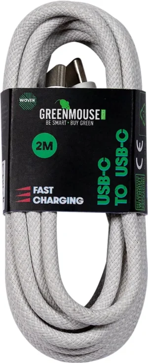 Greenmouse kabel, USB-C naar USB-C, 2 m, woven — accessoires voor pc, tablets en smartphones