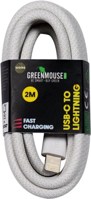 Greenmouse Lightning USB-C kabel, USB-C naar 8-pin, 2 m, woven — accessoires voor pc, tablets en smartphones
