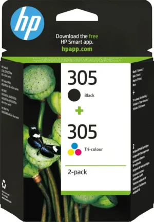 HP inktcartridge 305, 100-120 pagina's, OEM 6ZD17AE, 1 x zwart en 1 x 3 kleuren