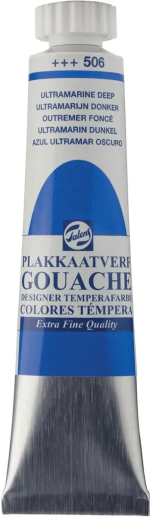 Tube Talens plakkaatverf Extra Fijn van 20 ml in de kleur donker ultramarijn