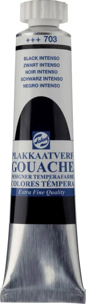 Tube Talens plakkaatverf Extra Fijn van 20 ml in de kleur zwart intenso