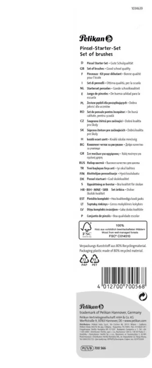Pelikan penselenset , blister van 5 stuks, S613F in nr 6 en 10 en S24 in nr 2, 4 en 6 — detail 2