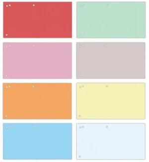 OFFICE products verdeelstroken, 240 x 105 mm, pak van 100 stuks, geassorteerde kleuren — verdeelstrook