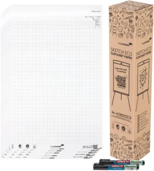 Legamaster flipchartpapier Sketch ECO, ft 98 x 65 cm, geruit, 20 vel, pak van 5 stuks — detail 2