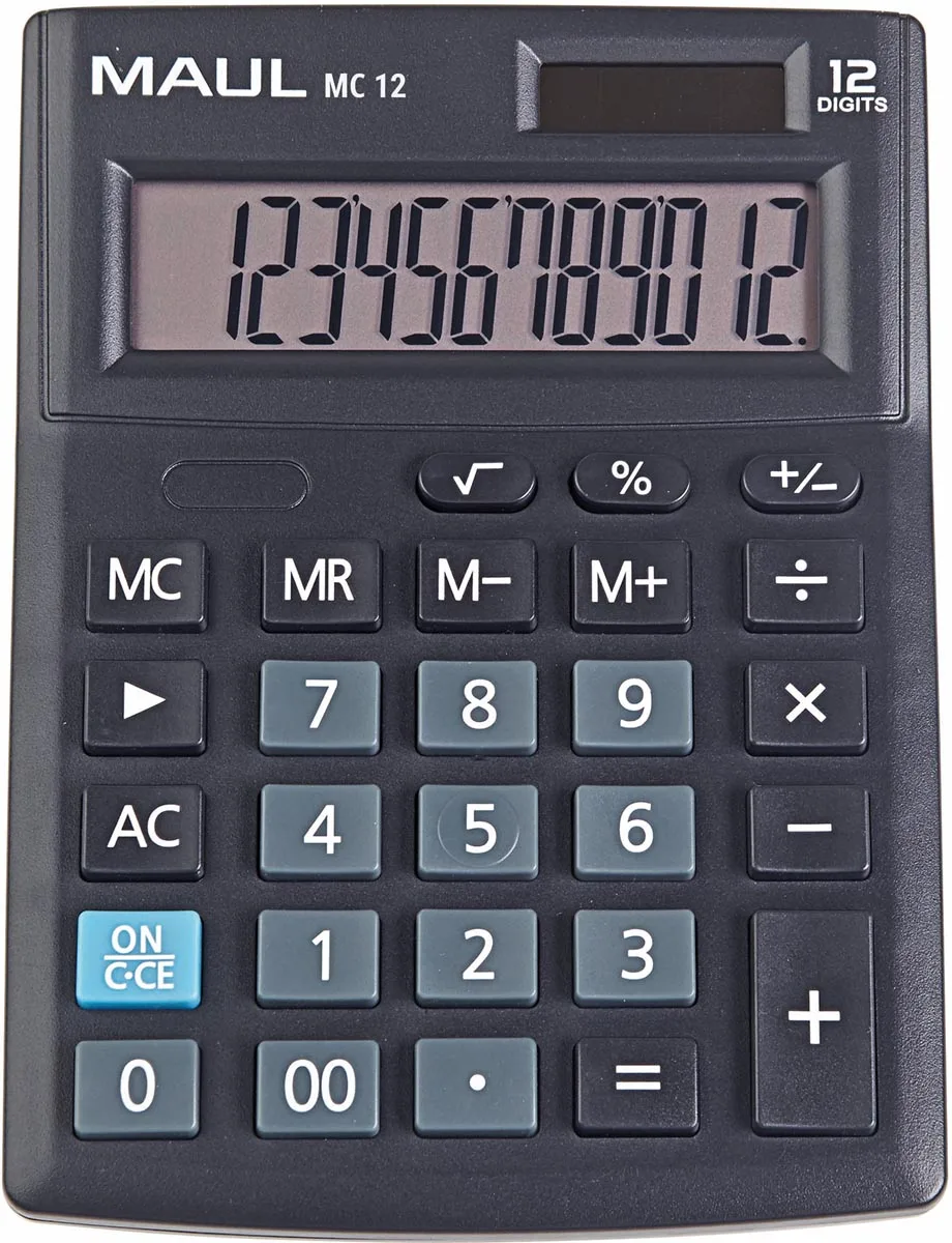 MAUL bureaurekenmachine MC 12, zwart — bureaurekenmachines zonder telrol