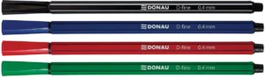 DONAU D-fine fineliner, 0,4 mm, etui van 4 stuks, geassorteerde kleuren — detail 2