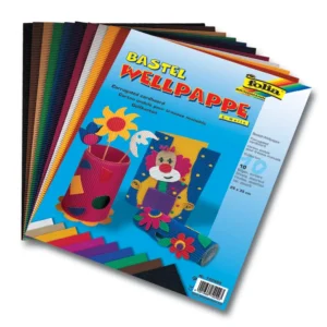 Folia golfkarton ft 50 x 70 cm, pak met 10 vellen, geassorteerde kleuren — hobbypapier en -karton