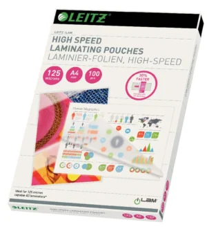 Leitz UDT lamineerhoes ft A4, 250 micron (2 x 125 micron), highspeed, pak van 100 stuks — toebehoren voor lamineermachines
