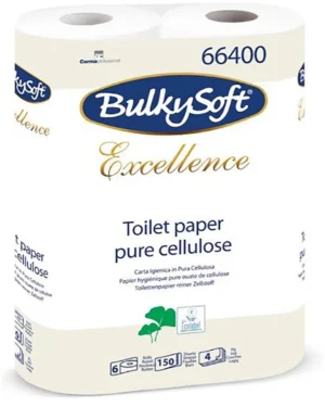 Bulkysoft Excellence toiletpapier, 4-laags, 150 vel, pak van 6 rollen — toiletpapier en dispensers