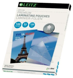 Leitz UDT lamineerhoes ft A4, 200 micron (2 x 100 micron), pak van 100 stuks — toebehoren voor lamineermachines