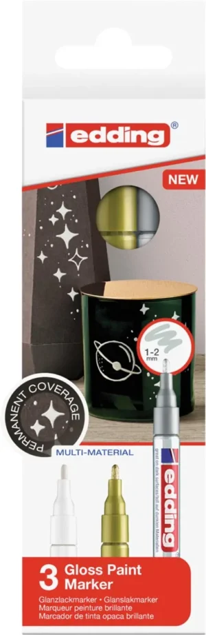 Edding lakmarker 751/3, metallic geassorteerde kleuren — paint markers