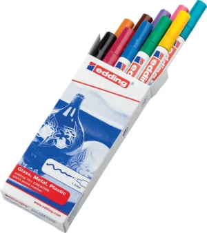 Set van tien edding 751 glanslakmarkers in geassorteerde kleuren