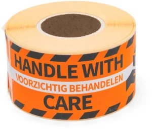 Rillprint etiketten Voorzichtig behandelen, ft 46 x 125 mm, rol van 250 stuks — etiketten in kleinverpakking