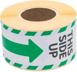 Rillprint etiketten This side up, ft 46 x 125 mm, rol van 250 stuks — etiketten in kleinverpakking