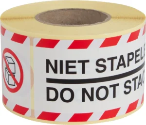 Rillprint etiketten Niet stapelen, ft 46 x 125 mm, rol van 250 stuks — etiketten in kleinverpakking