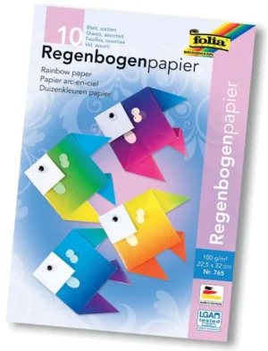 Folia regenboogpapier, 100 g, ft 22 x 32 cm, geassorteerde kleuren, pak van 10 vel — hobbypapier en -karton