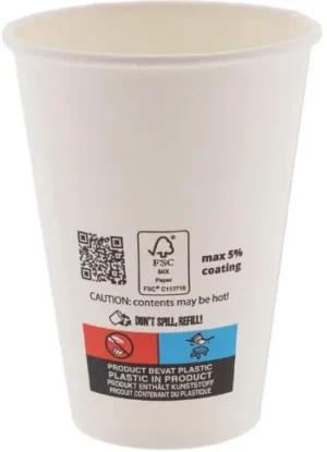 Beker uit karton, 180 ML, wit, pak van 100 stuks — cateringtoebehoren