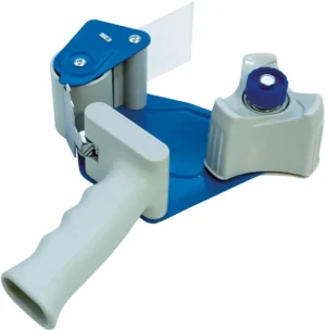 DONAU afroller voor verpakkingsplakband, metaal, voor rollen tot 50 mm, blauw-grijs — verpakkingstape en dispensers