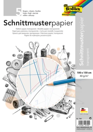 Etui Folia patroonpapier wit van 40 g/m² met 5 blad van 1 bij 1,5 meter