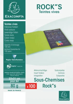 Exacompta Rock's 80 dossiermap, ft 22 x 31 cm, pak van 100, muntgroen — detail 2