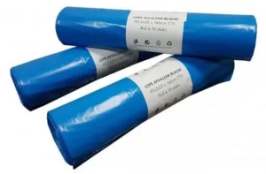 Afvalzak, ft 65/25 x 140 cm, blauw, LDPE, 10 x rol van 10 stuks — detail 2