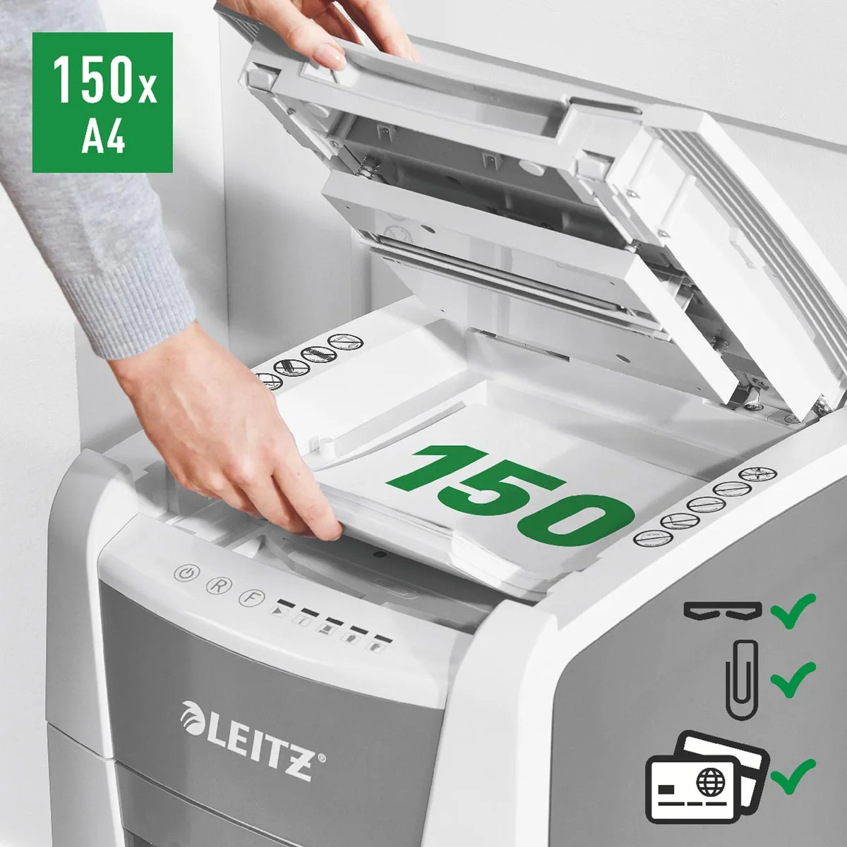 Leitz IQ Autofeed small office 150 papiervernietiger P4 — detail 4