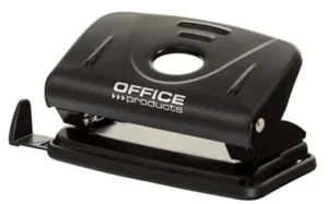 OFFICE products perforator, 12 blad, in metaal, zwart — 2-gaats perforators