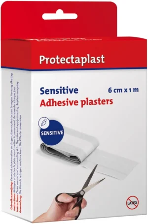 Protectaplast Sensitive pleister, ft 6 cm x 1 m, op rol — ehbo-artikel