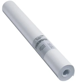 Folia tekenpapier, 80 g, ft 50 cm x 25 m, houtvrij papier, op rol — wit tekenpapier