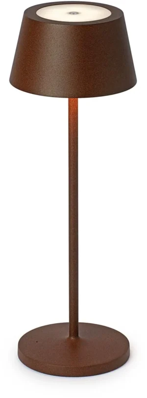 MAUL tafellamp Nina, LED, dimbaar, op voet, bruin — staande lampen
