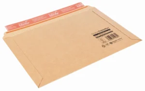 Verzendenvelop met balg, plakstrip aan lange zijde, ft 50 x 250 x 360 mm, bruin — beschermingsenvelop