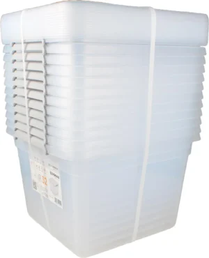 DONAU Home opbergdoos, 32 liter, transparant — detail 2