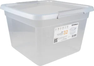 DONAU Home opbergdoos, 32 liter, transparant