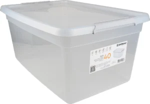 DONAU Home opbergdoos, 40 liter, transparant