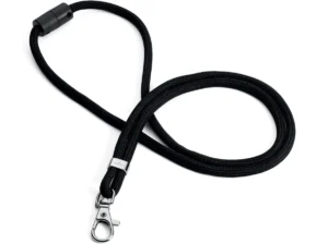 Zwart Durable textielkoord van gerecycled PET met karabijnhaak, 46 cm