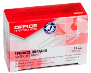 Doos met 100 gegalvaniseerde papierklemmen van 25 mm van OFFICE products