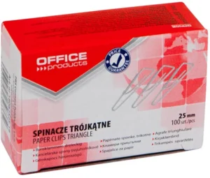 Doos OFFICE products papierklemmen van 25 mm, driehoekig en gegalvaniseerd