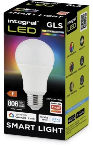 Integral Smart LED lamp E27, RGBW 2.700 - 6.500K, 8,5 W, 806 lumen — detail 2