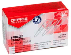 Doos OFFICE products papierklemmen van 31 mm, driehoekig en gegalvaniseerd, 100 stuks