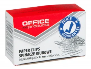 Doos met 100 gegalvaniseerde papierklemmen van 33 mm van OFFICE products
