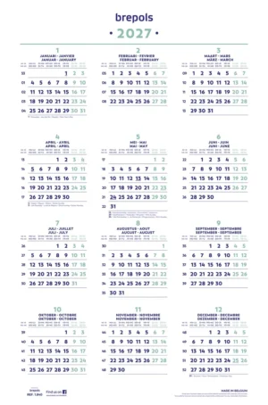 Brepols Jaarkalender, 2027 — mementokalender 2027