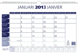 Brepols maandkalender, 2027 — detail 2