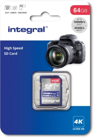 Integral geheugenkaart SDXC V30, 64 GB — detail 2